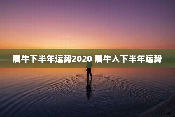 属牛下半年运势2020 属牛人下半年运势