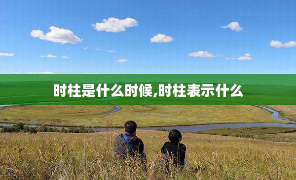 时柱是什么时候,时柱表示什么