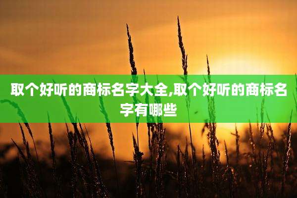 取个好听的商标名字大全,取个好听的商标名字有哪些