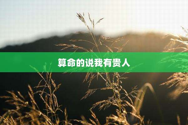 算命的说我有贵人