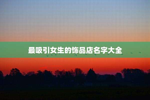 最吸引女生的饰品店名字大全
