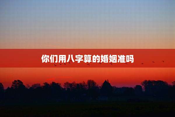 你们用八字算的婚姻准吗