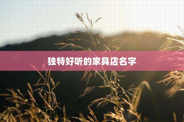 独特好听的家具店名字