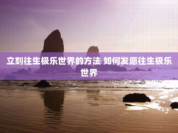 立刻往生极乐世界的方法 如何发愿往生极乐世界