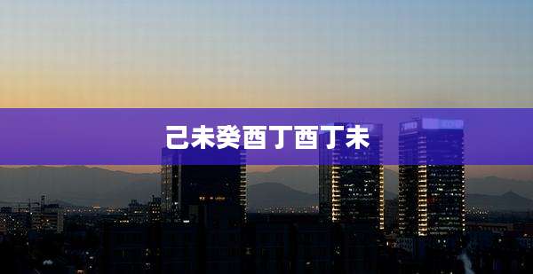 己未癸酉丁酉丁未