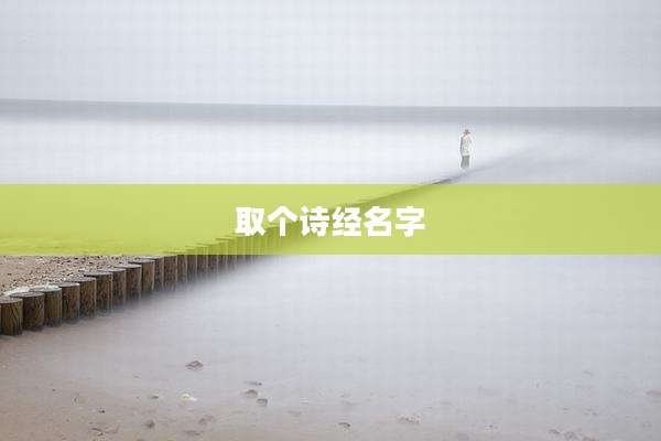 取个诗经名字