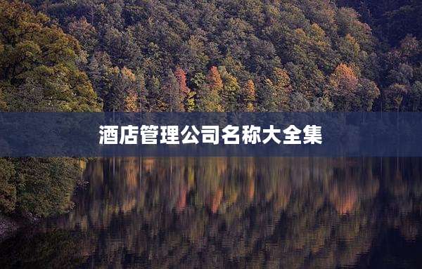 酒店管理公司名称大全集