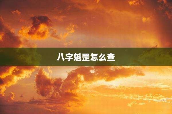 八字魁罡怎么查
