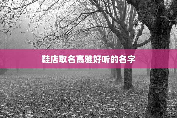 鞋店取名高雅好听的名字