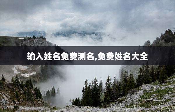 输入姓名免费测名,免费姓名大全
