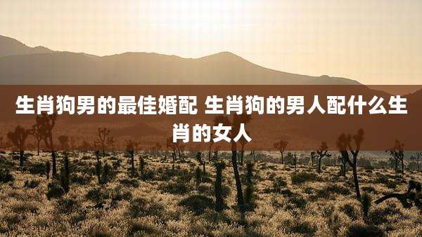 生肖狗男的最佳婚配 生肖狗的男人配什么生肖的女人