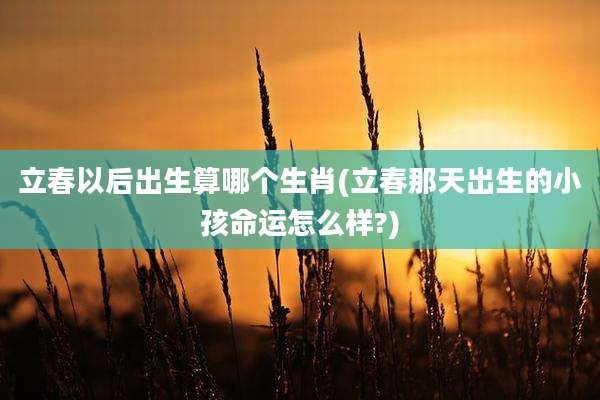 立春以后出生算哪个生肖(立春那天出生的小孩命运怎么样?)