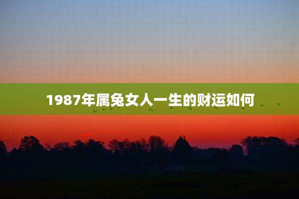 1987年属兔女人一生的财运如何
