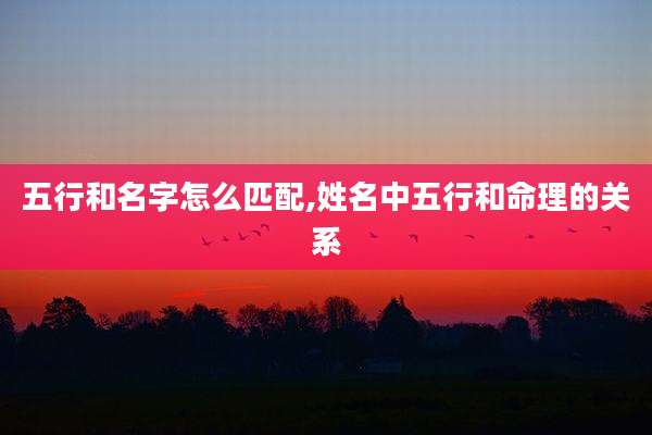 五行和名字怎么匹配,姓名中五行和命理的关系