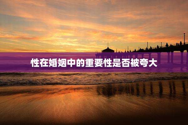 性在婚姻中的重要性是否被夸大