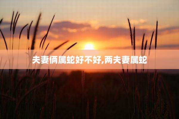 夫妻俩属蛇好不好,两夫妻属蛇