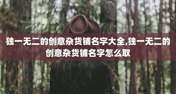 独一无二的创意杂货铺名字大全,独一无二的创意杂货铺名字怎么取