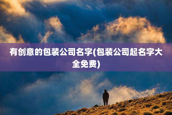 有创意的包装公司名字(包装公司起名字大全免费)