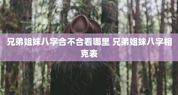 兄弟姐妹八字合不合看哪里 兄弟姐妹八字相克表