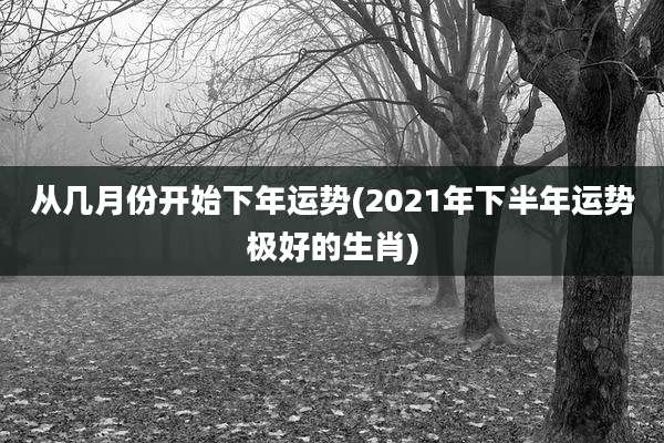 从几月份开始下年运势(2021年下半年运势极好的生肖)
