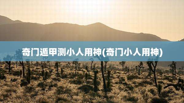奇门遁甲测小人用神(奇门小人用神)