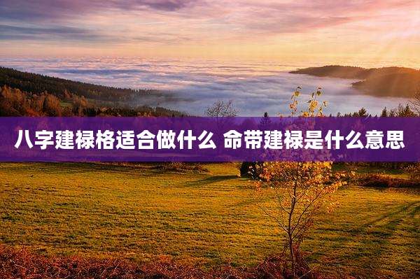 八字建禄格适合做什么 命带建禄是什么意思