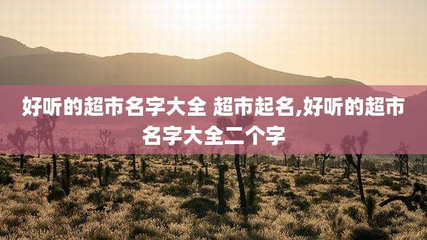好听的超市名字大全 超市起名,好听的超市名字大全二个字