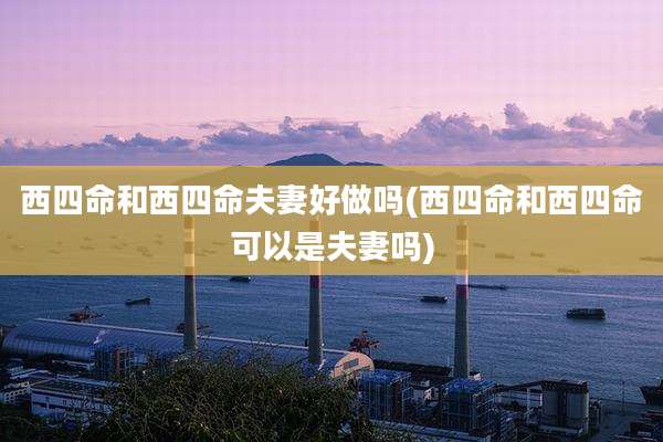 西四命和西四命夫妻好做吗(西四命和西四命可以是夫妻吗)
