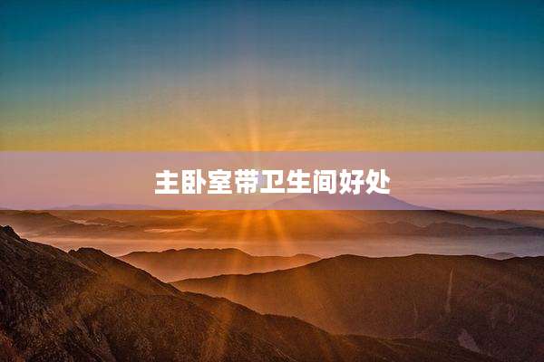 主卧室带卫生间好处
