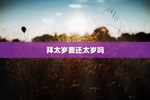 拜太岁要还太岁吗