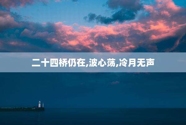 二十四桥仍在,波心荡,冷月无声