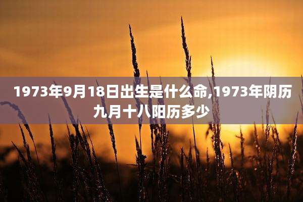 1973年9月18日出生是什么命,1973年阴历九月十八阳历多少