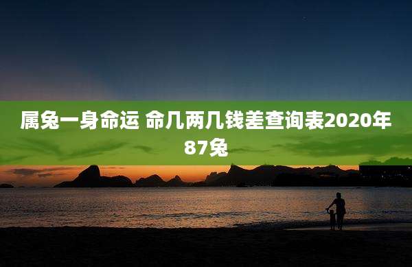 属兔一身命运 命几两几钱差查询表2020年87兔