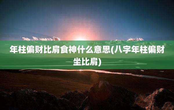 年柱偏财比肩食神什么意思(八字年柱偏财坐比肩)