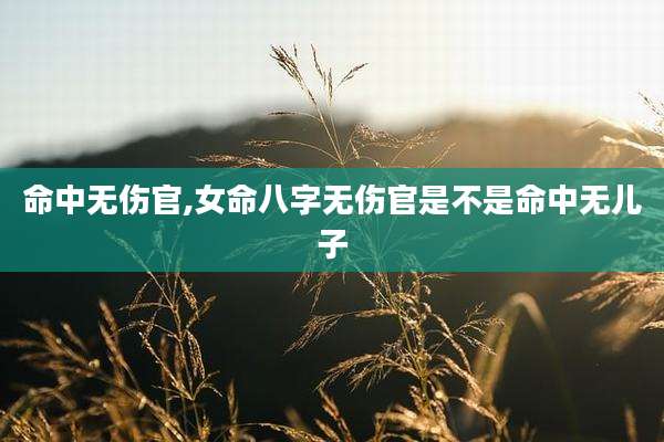 命中无伤官,女命八字无伤官是不是命中无儿子