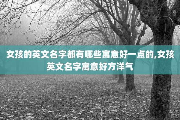 女孩的英文名字都有哪些寓意好一点的,女孩英文名字寓意好方洋气