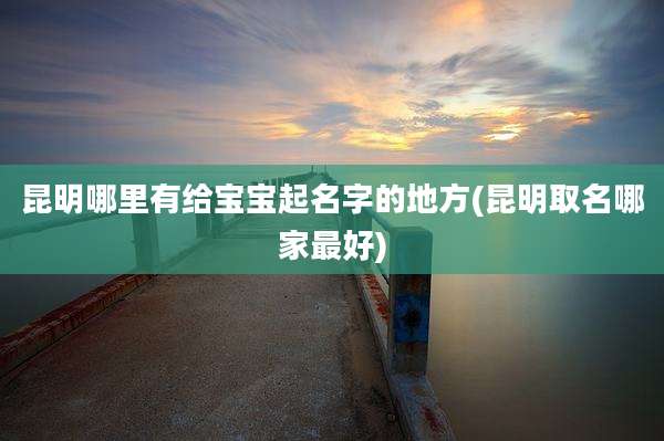 昆明哪里有给宝宝起名字的地方(昆明取名哪家最好)