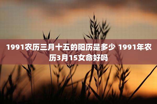 1991农历三月十五的阳历是多少 1991年农历3月15女命好吗