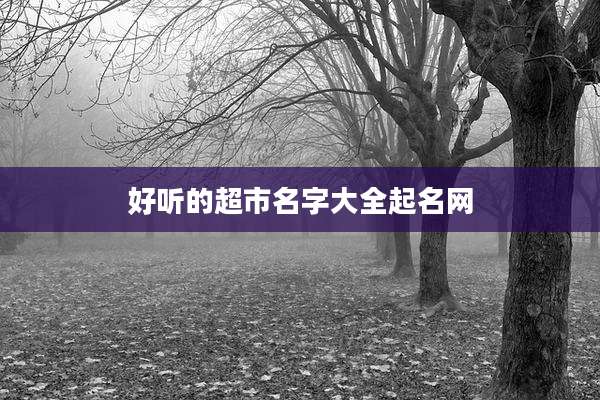 好听的超市名字大全起名网