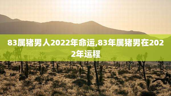 83属猪男人2022年命运,83年属猪男在2022年运程