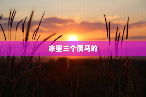 家里三个属马的