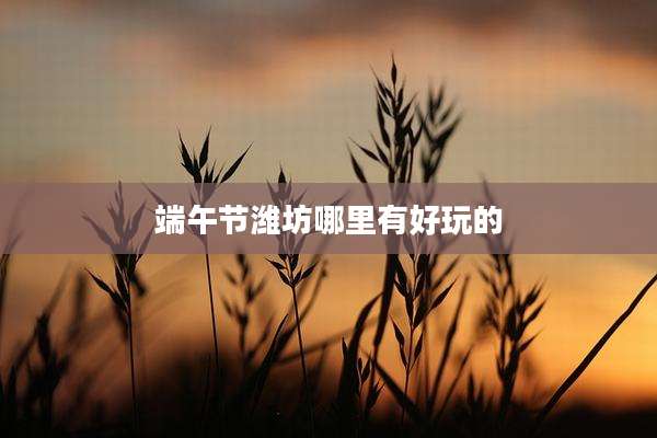 端午节潍坊哪里有好玩的