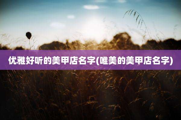 优雅好听的美甲店名字(唯美的美甲店名字)
