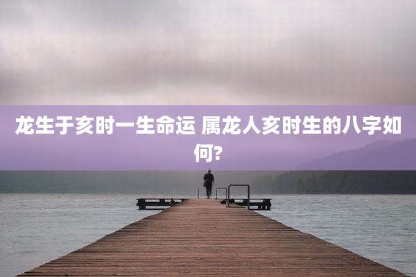 龙生于亥时一生命运 属龙人亥时生的八字如何?