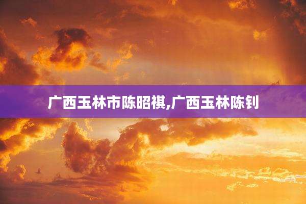 广西玉林市陈昭祺,广西玉林陈钊
