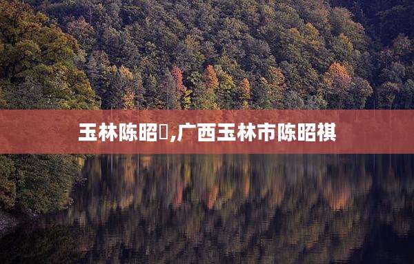 玉林陈昭褀,广西玉林市陈昭祺