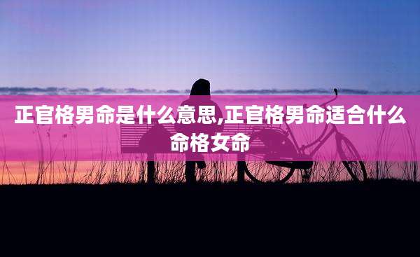 正官格男命是什么意思,正官格男命适合什么命格女命