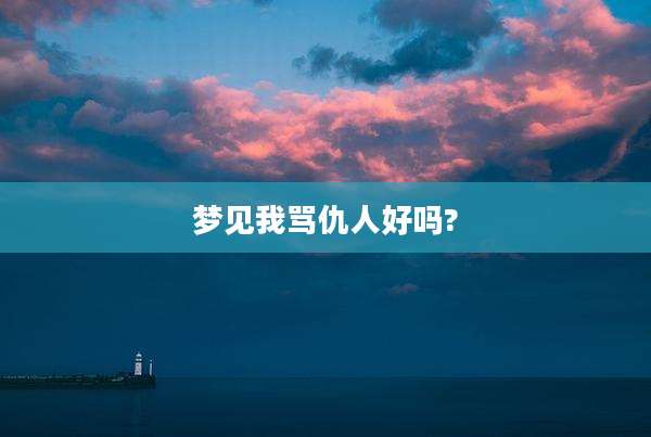 梦见我骂仇人好吗?