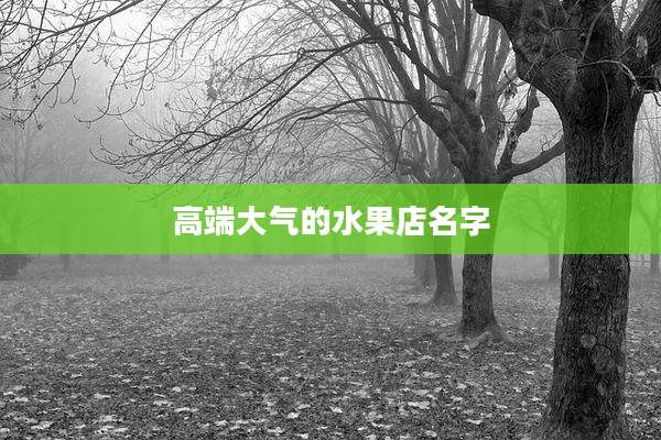 高端大气的水果店名字