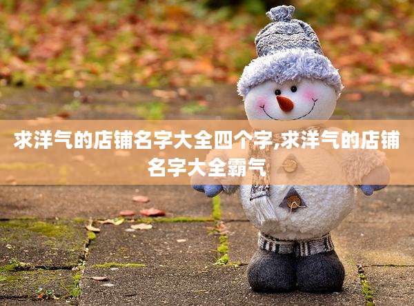 求洋气的店铺名字大全四个字,求洋气的店铺名字大全霸气